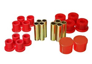 Ford Ranger Leaf Spring Bushing Set - Rear - Energy Suspension - 2.25 in. O.D. Main Eye and 5/8 in. Rear Spring Eye Bolt - Red - `98-`11